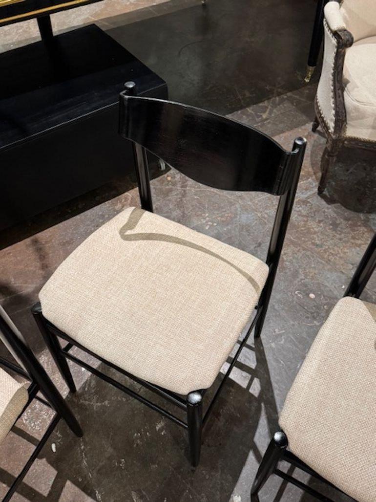 20ième siècle Ensemble de 4 chaises italiennes vintage de style Art déco en vente