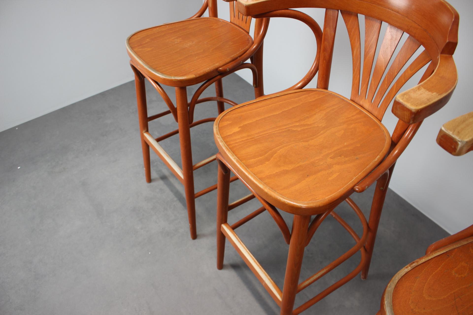 Set of 4 Vintage Bar Stools by TON, 1980s 3