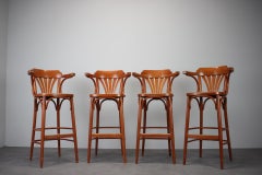 Set of 4 Vintage Bar Stools by TON, 1980s