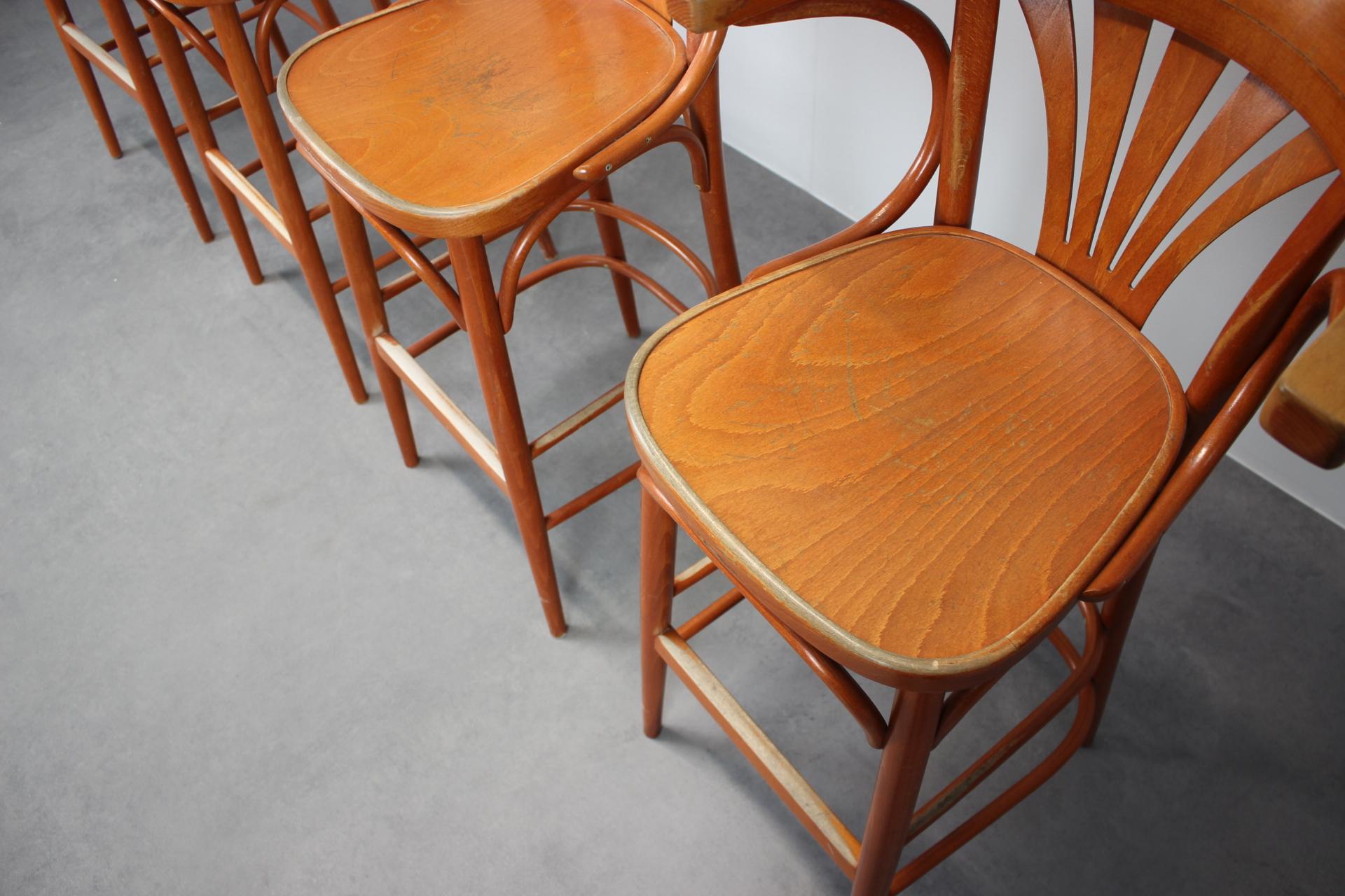 Set of 4 Vintage Bar Stools by TON, 1980s 2