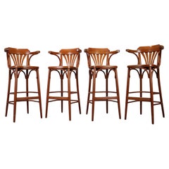Set of 4 Vintage Bar Stools by TON, 1980s