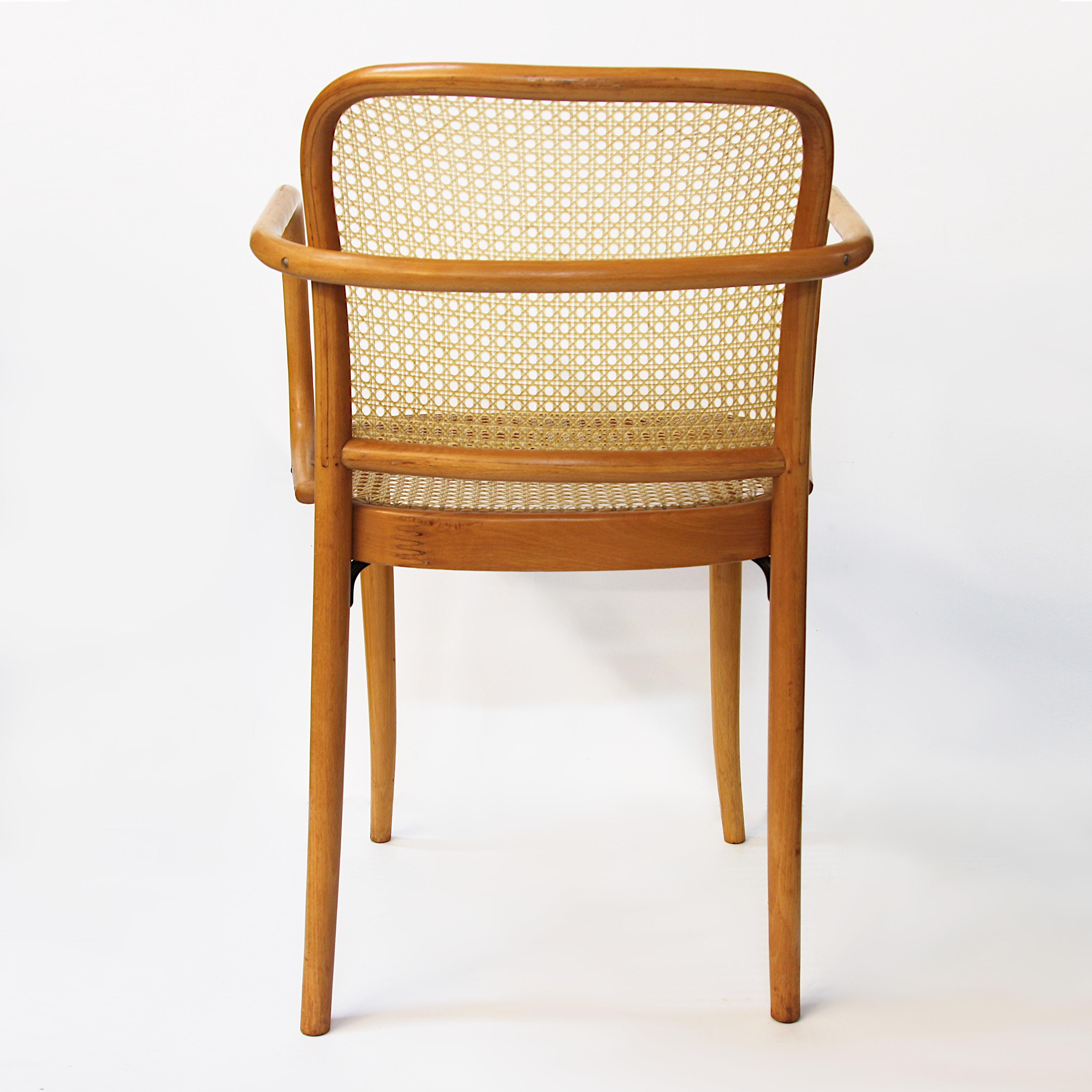 Cane Set of 4 Vintage Bentwood Dining 811 Prague Chairs by Josef Hoffmann for Stendig