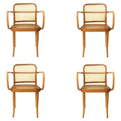 Set of 4 Vintage Bentwood Dining 811 Prague Chairs by Josef Hoffmann for Stendig