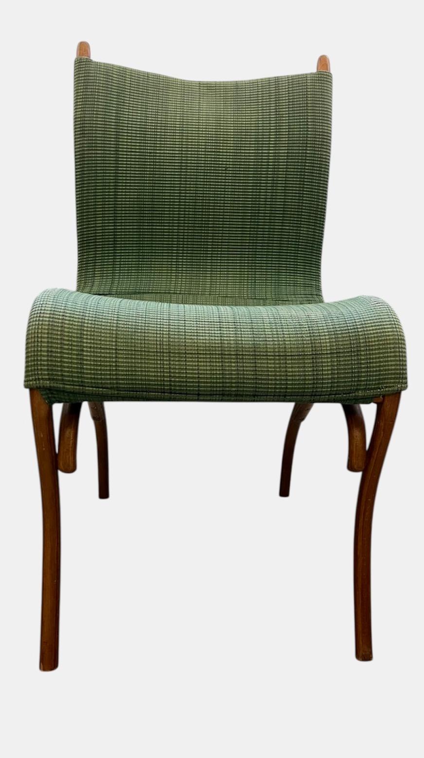 set di 4 sedie da pranzo imbottite in bengala vintage, leggere e confortevoli in vendita 4
