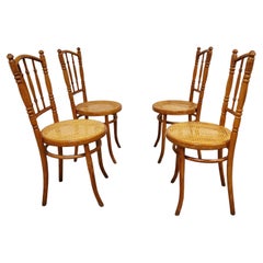 Ensemble de 4 chaises de bistro vintage, années 1950