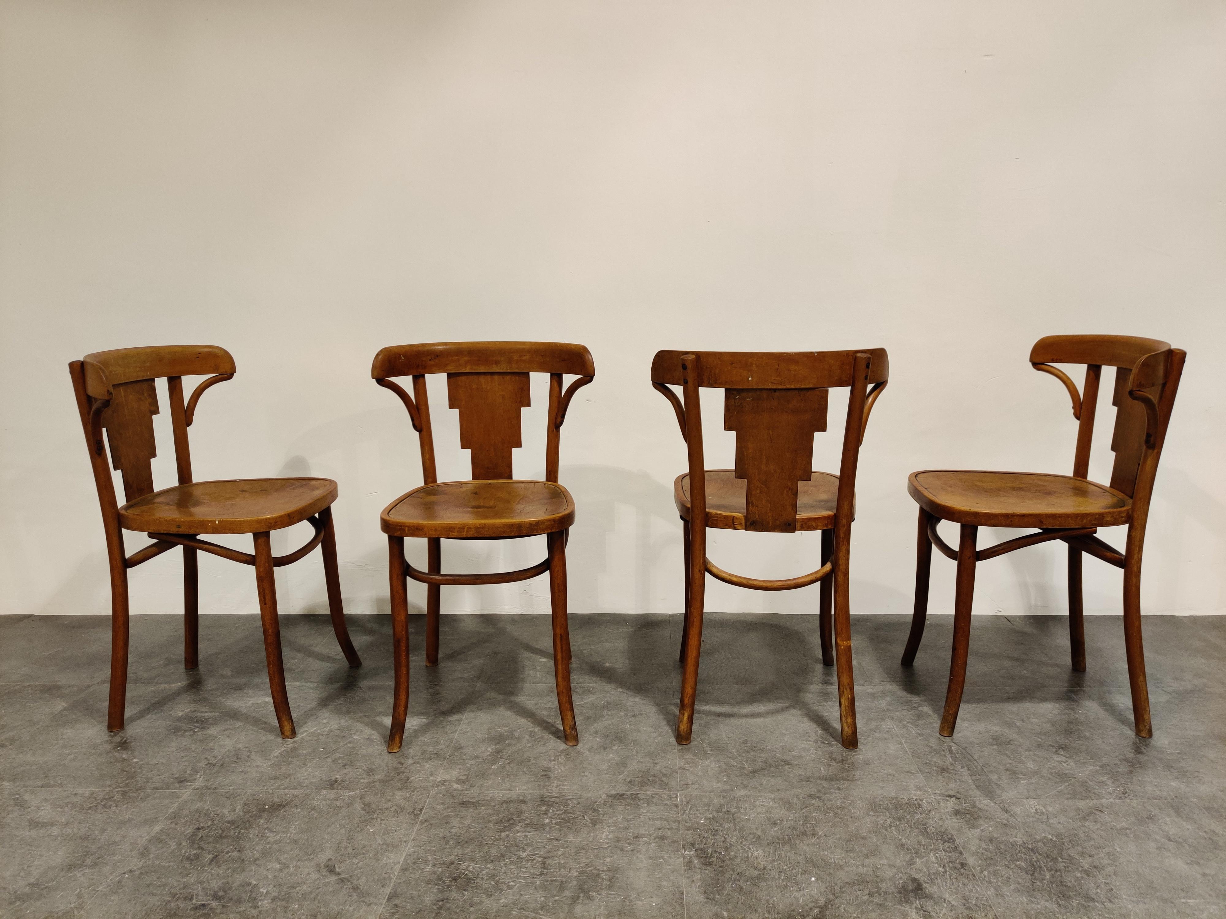 Set of 4 Vintage Bistro Chairs by Luterma, 1920s In Good Condition In HEVERLEE, BE