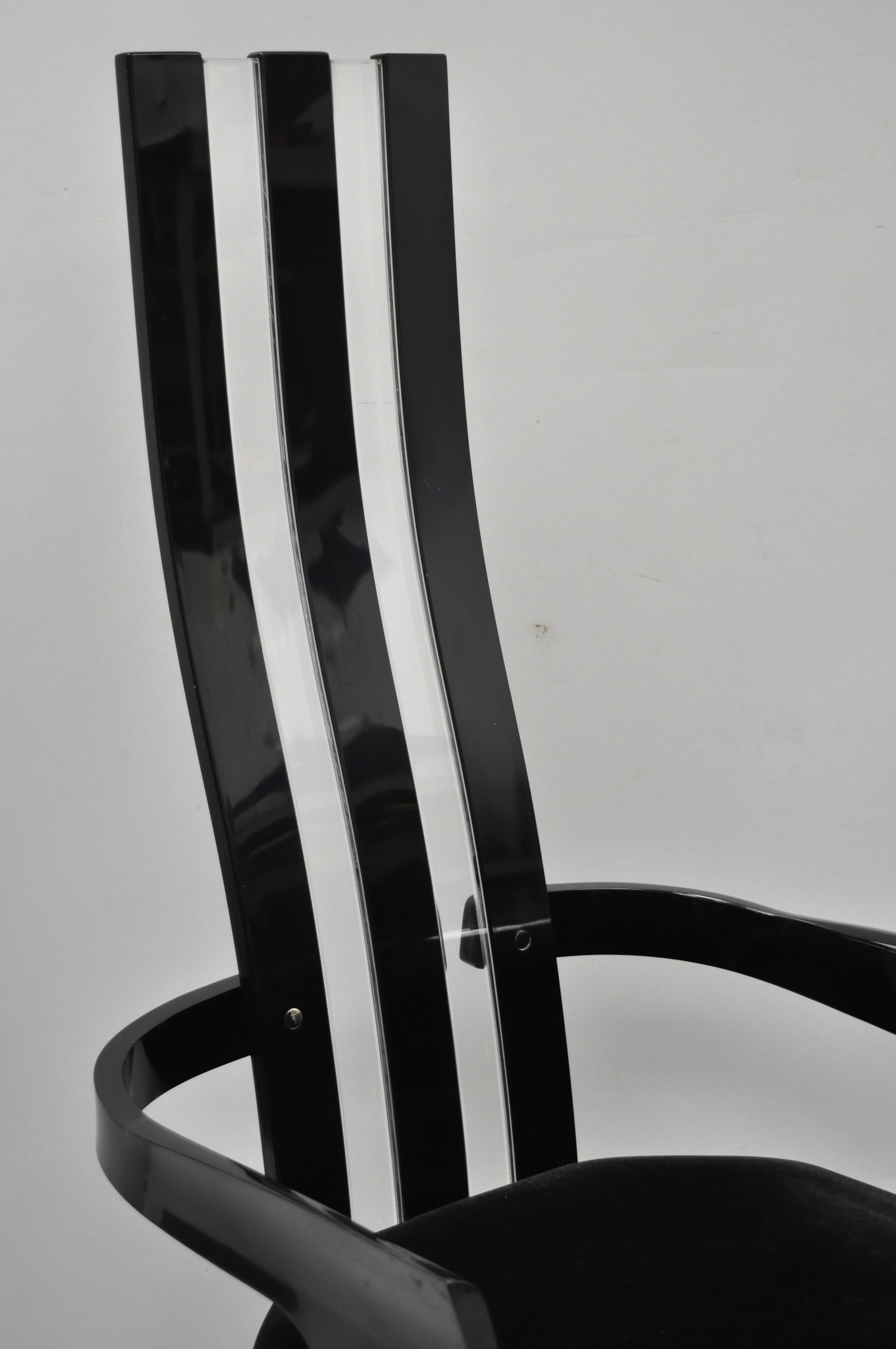 high back dining chairs black