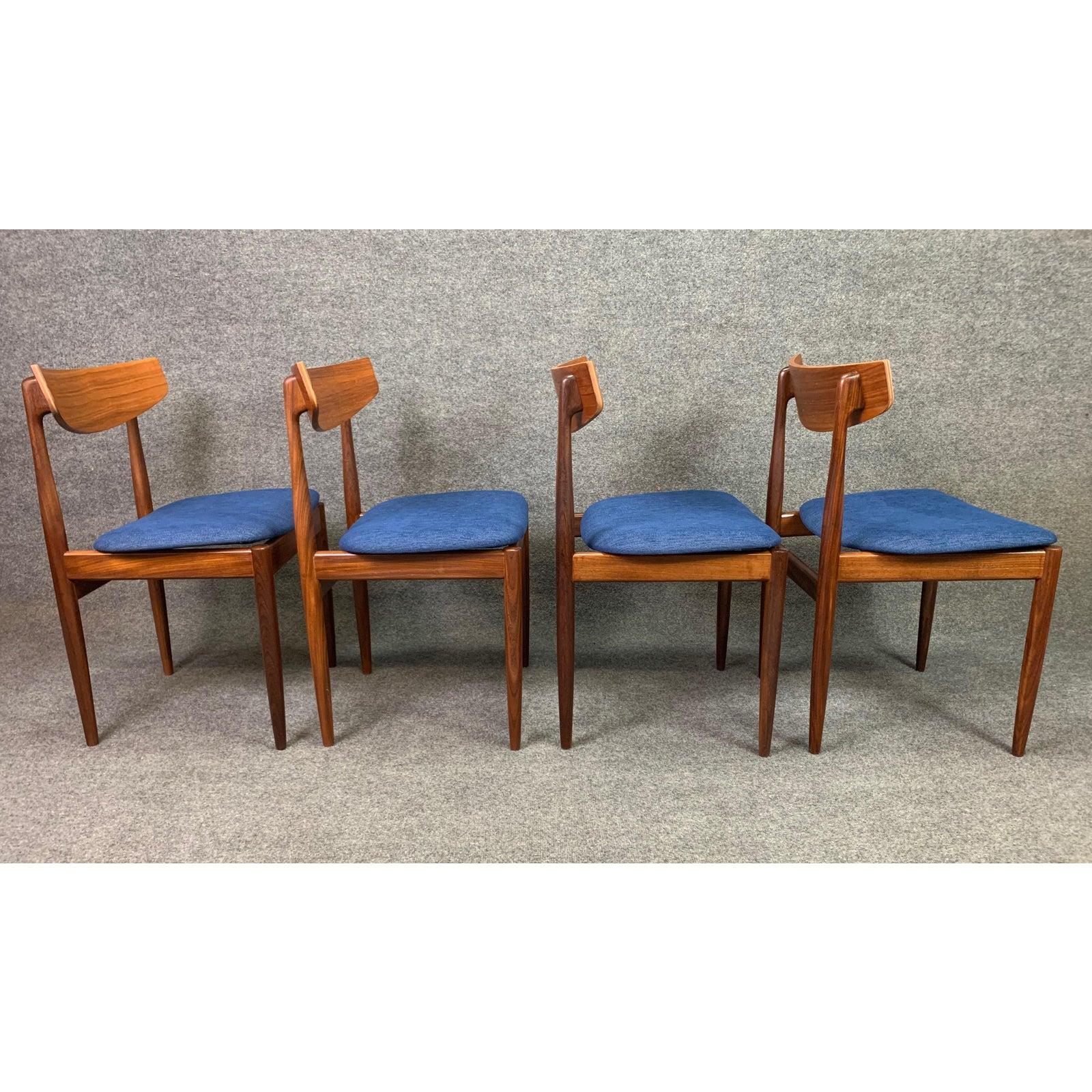 Set of 4 Vintage British Midcentury Teak Dining Chairs by Kofod Larsen & G Plan 2