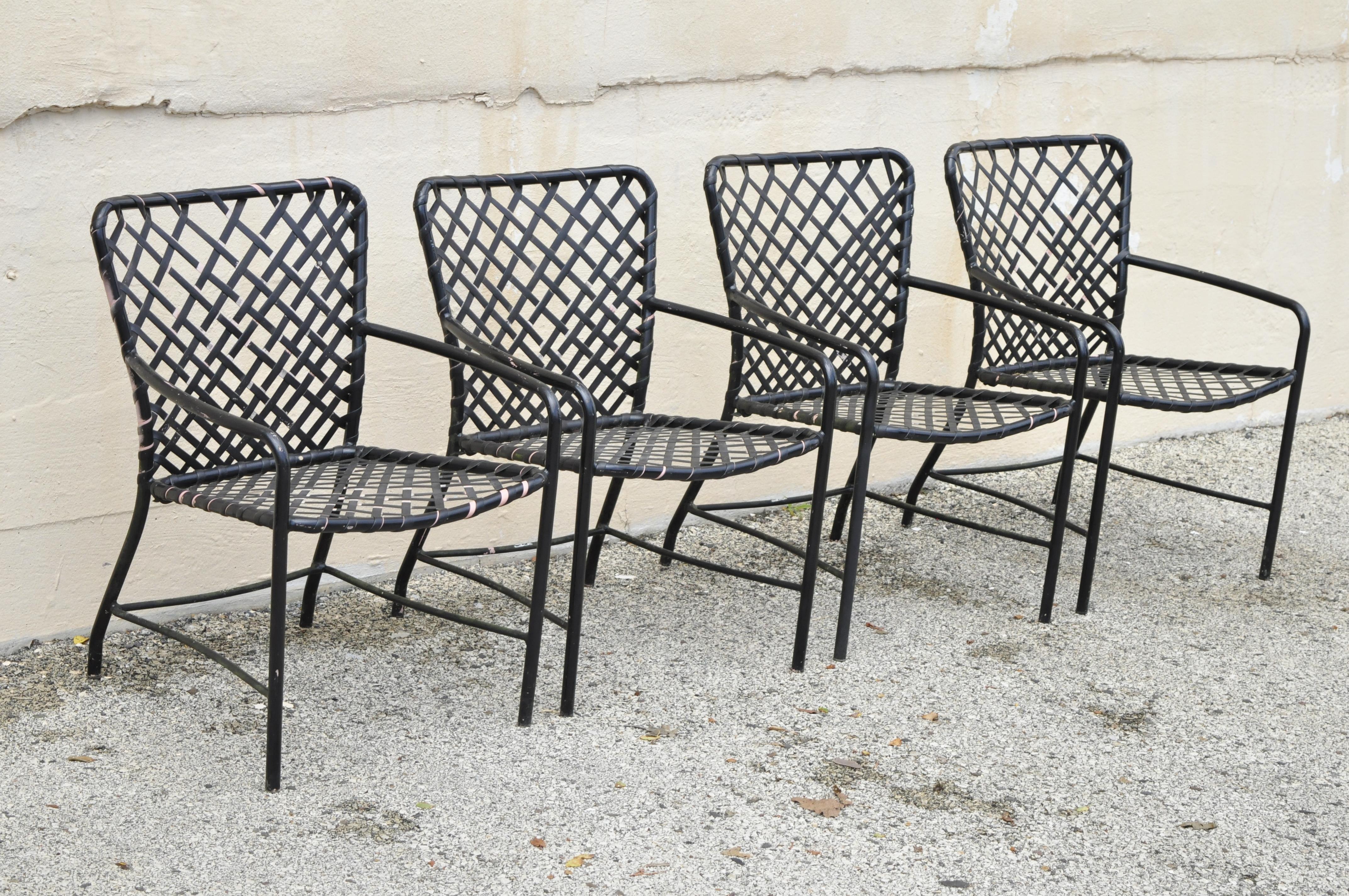 Set of 4 Vintage Brown Jordan Tamiami Patio Pool Dining Armchairs 2