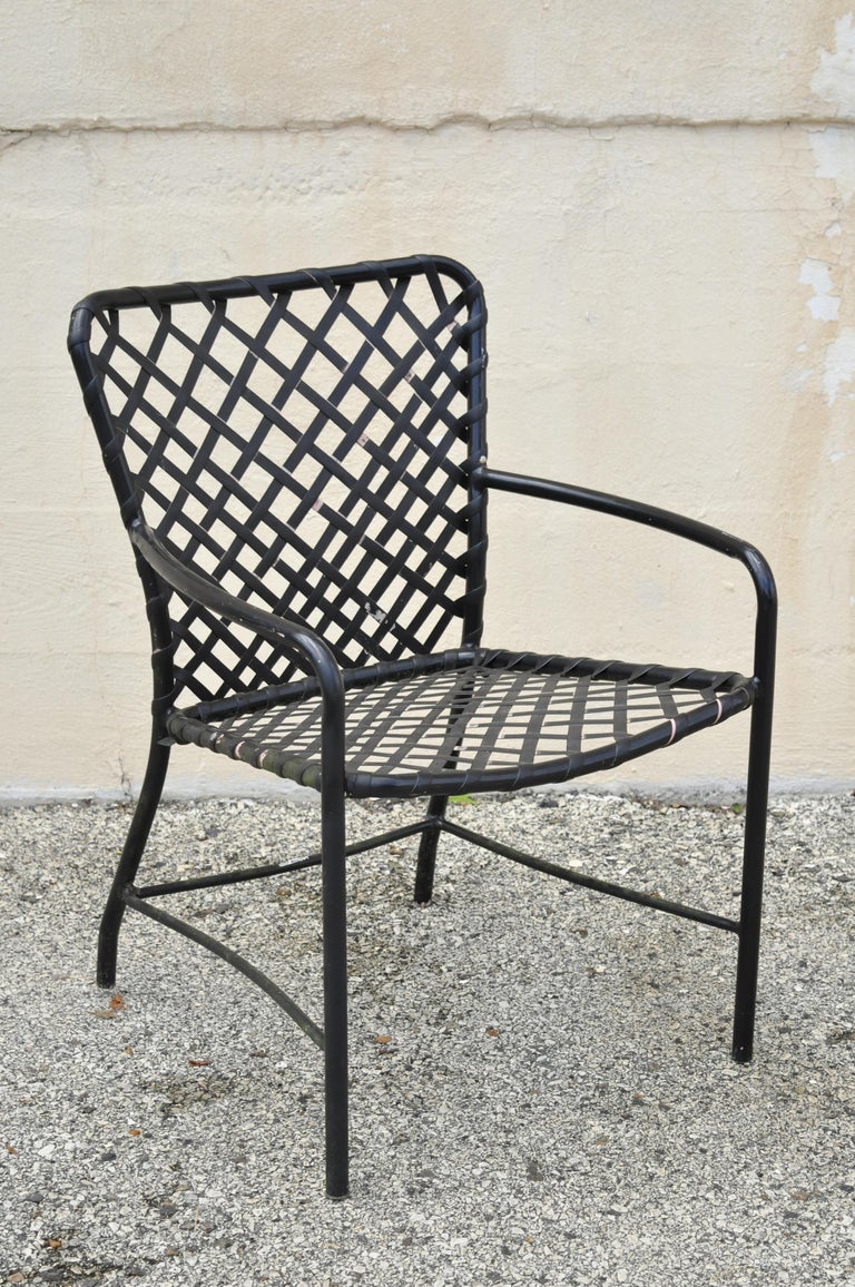 Set of 4 Vintage Brown Jordan Tamiami Patio Pool Dining Armchairs at