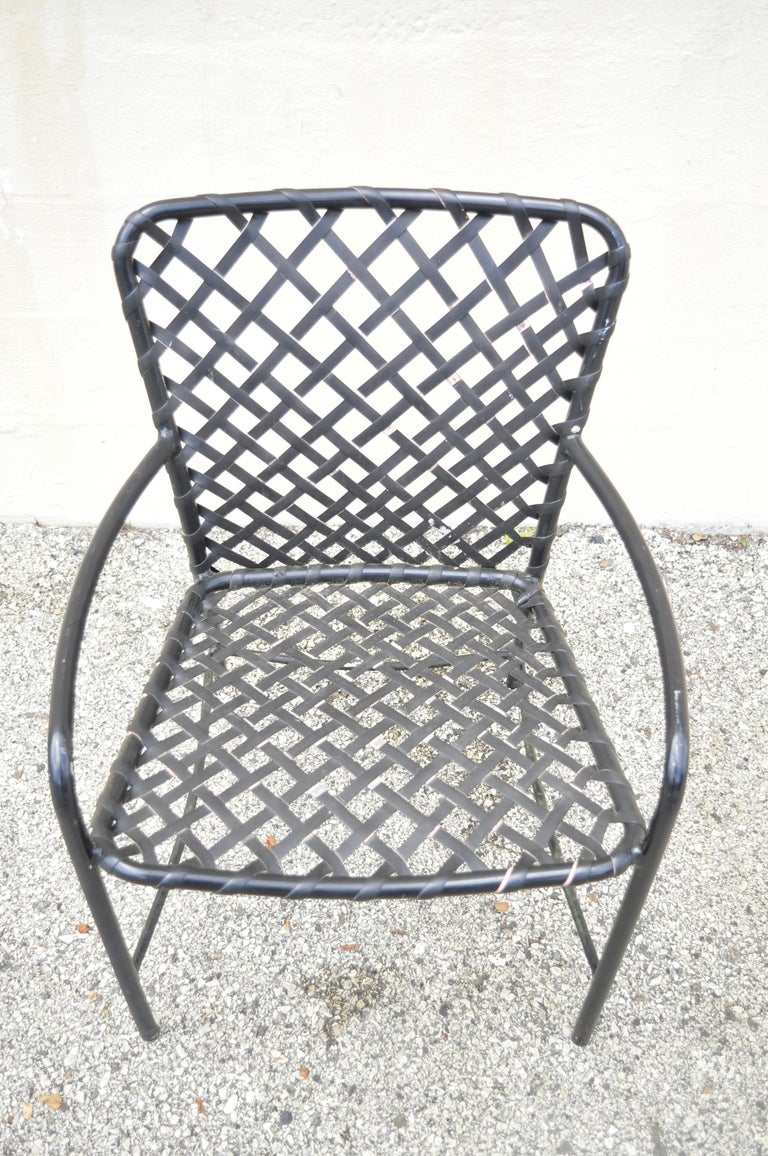 Set of 4 Vintage Brown Jordan Tamiami Patio Pool Dining Armchairs at