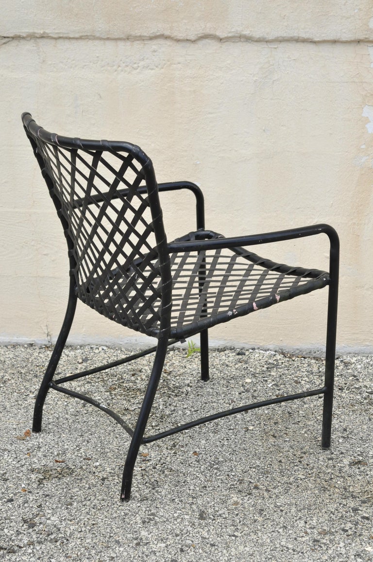 Set of 4 Vintage Brown Jordan Tamiami Patio Pool Dining Armchairs at