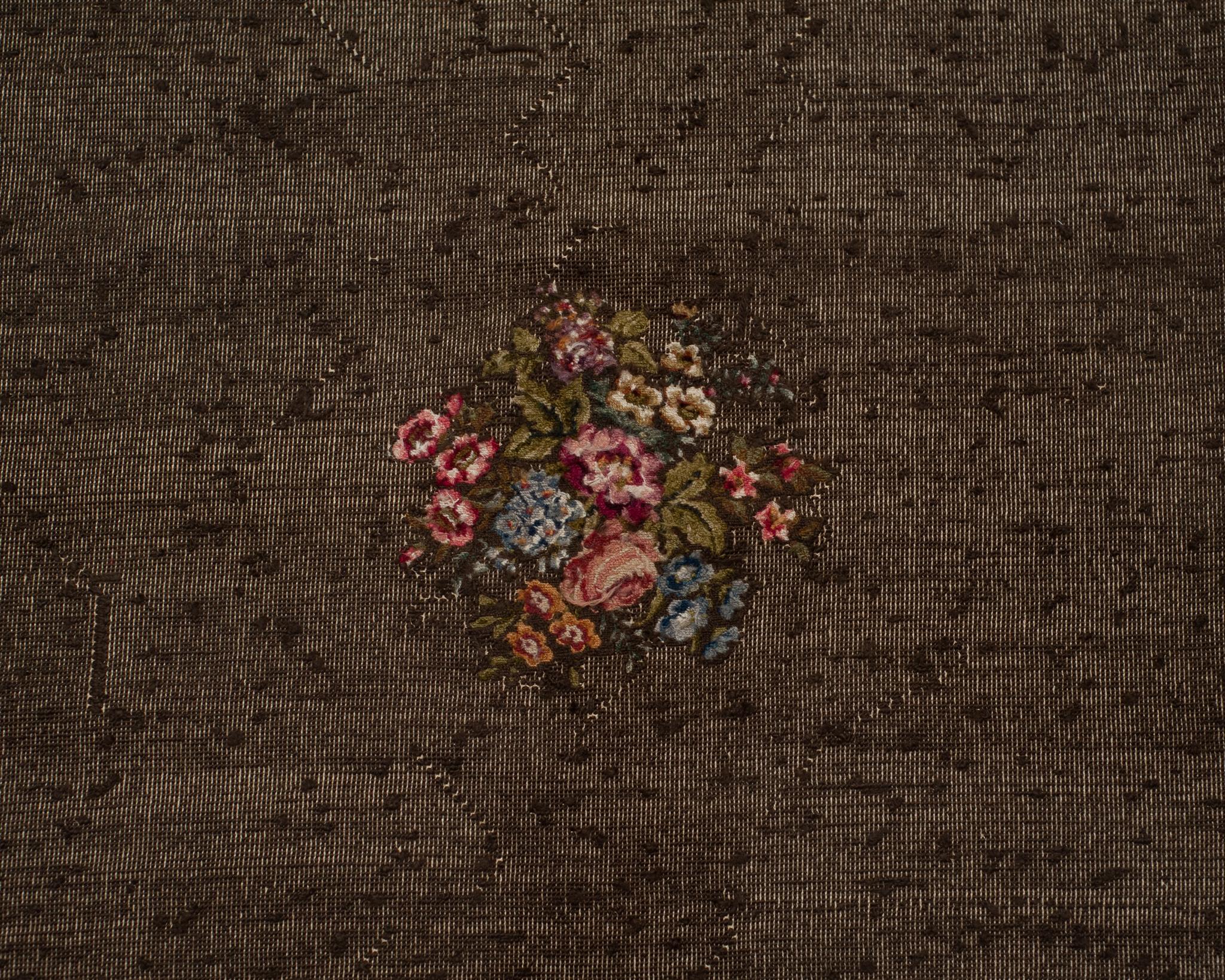 4er-Set Vintage-Wandteppichplatten aus brauner Wolle mit Gobelinstickerei für Polsterung (Bestickt) im Angebot