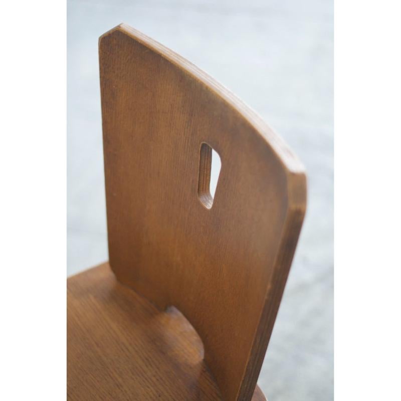 Set of 4 Vintage Brutalist Wooden Chairs, 1960 For Sale 7