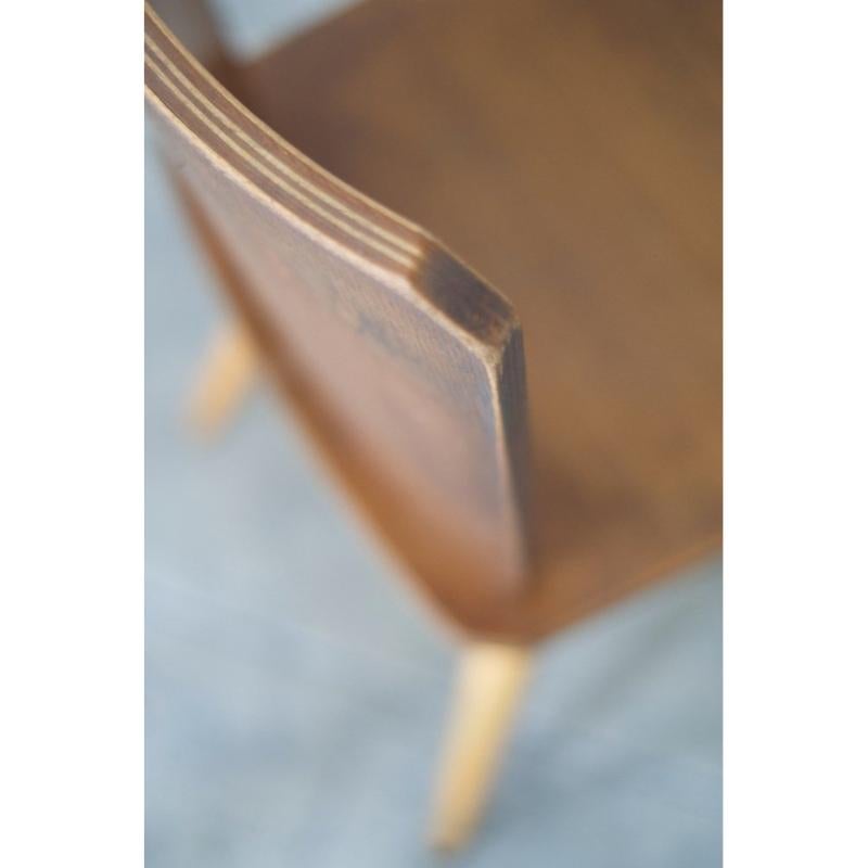 Set of 4 Vintage Brutalist Wooden Chairs, 1960 For Sale 3