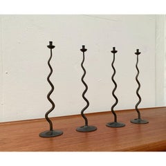 Set of 4 Vintage Brutalist Wrought Iron Candleholder from Hysteria, 1980s