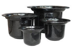 Set of 4 Vintage Ceramic Vase Design Arioli Roberto Per Gabbianelli Italy, 1970