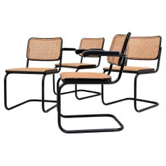 Set of 4 Cesca Chairs by Marcel Breuer for Thonet, 1980s