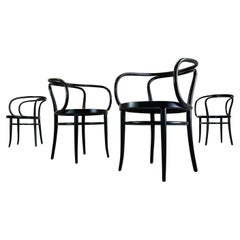 Lot de 4 chaises vintage Thonet 209 chaise en bois courbé hêtre noir