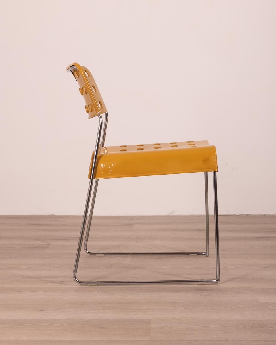 Steel Set of 4 Vintage Chairs from the 70's Omkstak Design R. Kinsman Bieffeplast