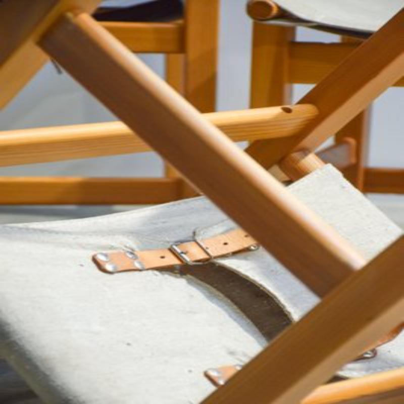 Canvas Set of 4 Vintage Chairs in Pine from Ikea, 1986 For Sale