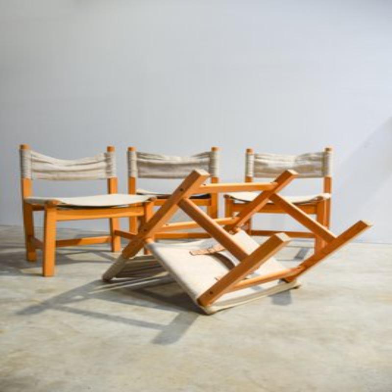 Set of 4 Vintage Chairs in Pine from Ikea, 1986 For Sale 1