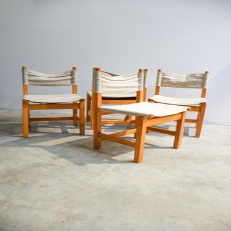 Set of 4 Vintage Chairs in Pine from Ikea, 1986 For Sale 3