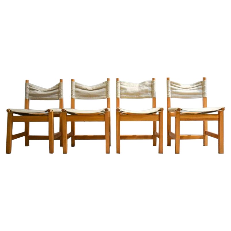 Set of 4 Vintage Chairs in Pine from Ikea, 1986 For Sale