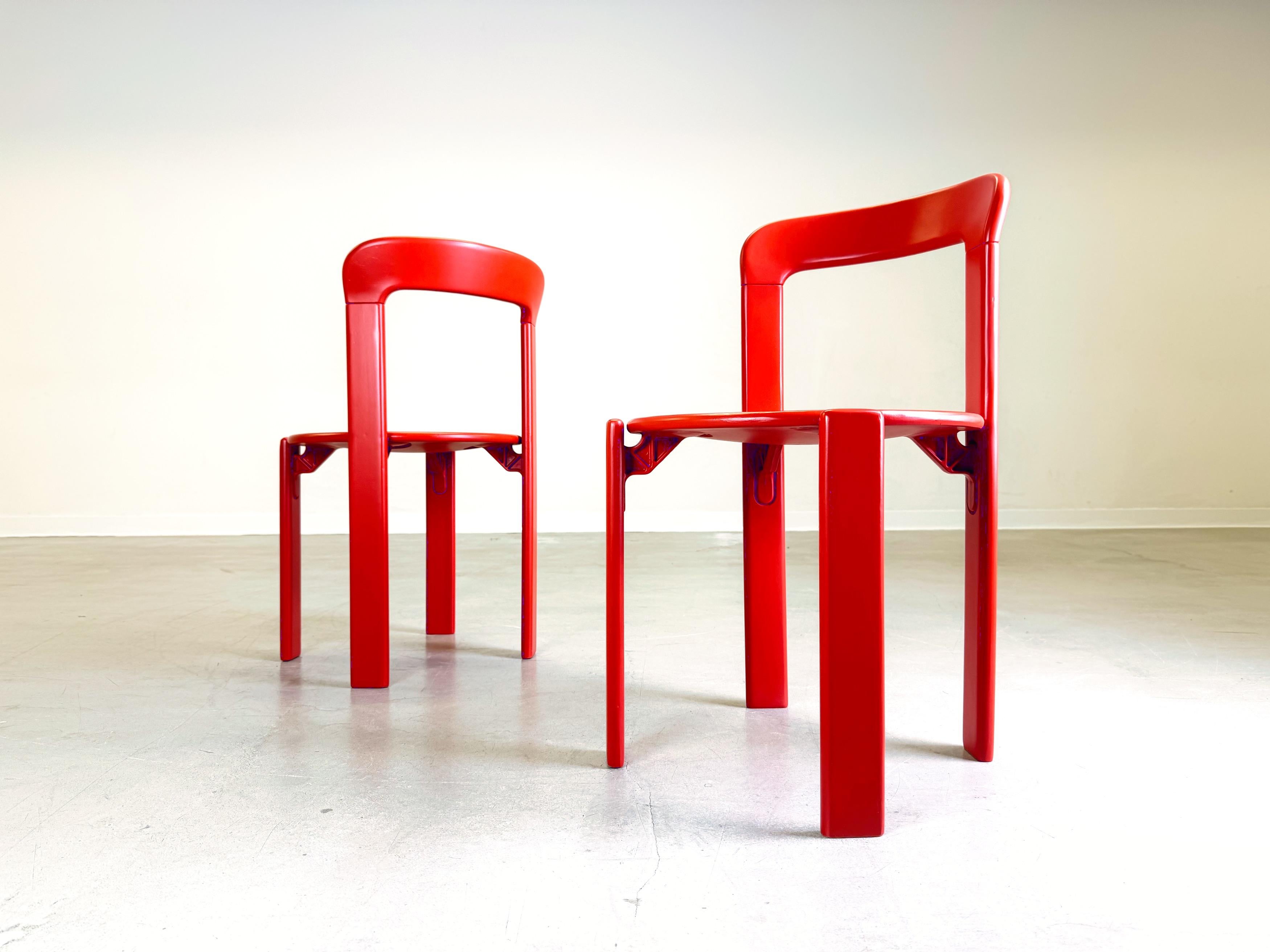 Ensemble de 4 chaises vintage laquées Bruno Rey Kusch & Co des années 1970 en vente 4