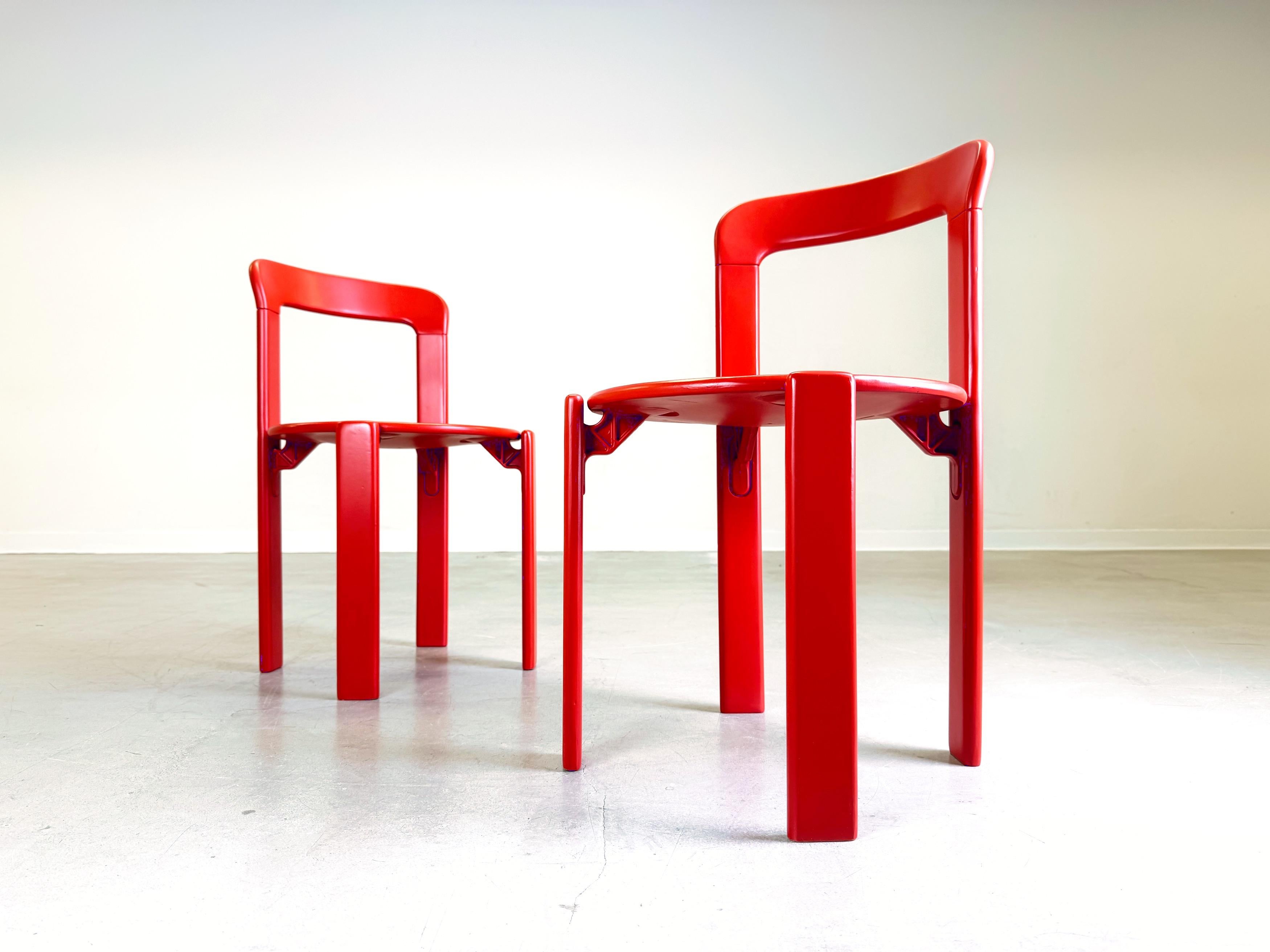 Ensemble de 4 chaises vintage laquées Bruno Rey Kusch & Co des années 1970 en vente 5