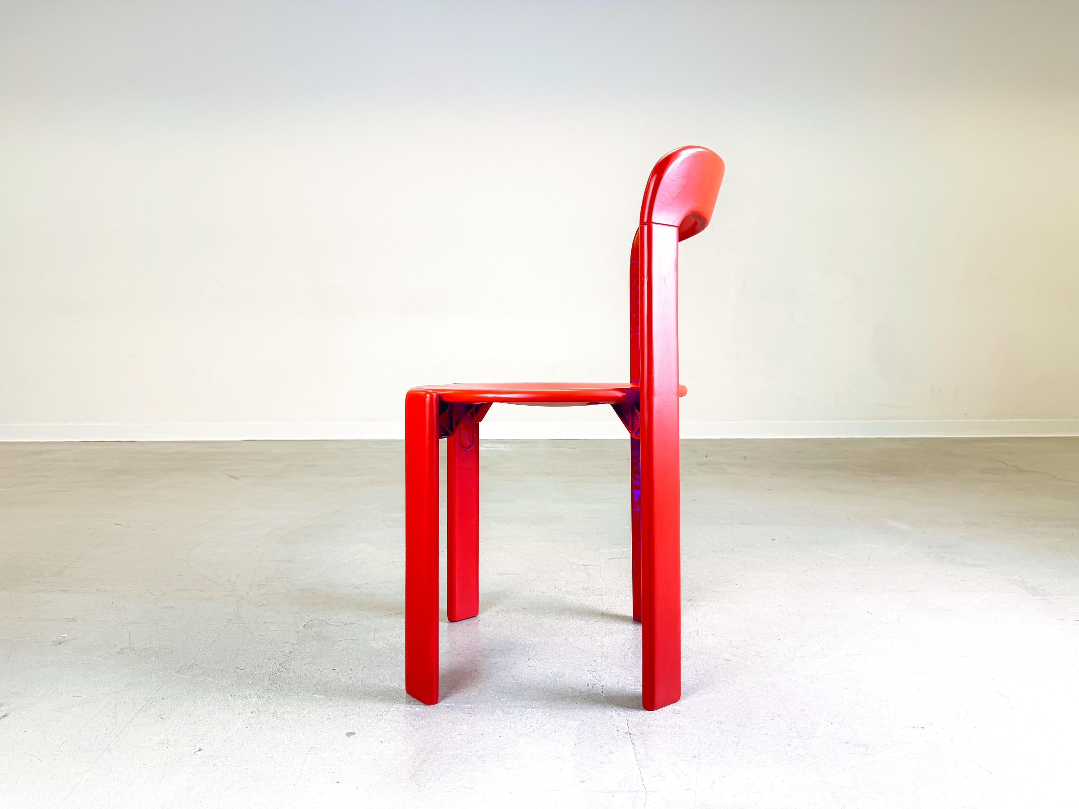 Hêtre Ensemble de 4 chaises vintage laquées Bruno Rey Kusch & Co des années 1970 en vente