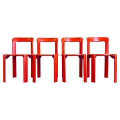 Set of 4 vintage chairs Lacquered Bruno Rey Kusch & Co 1970s design