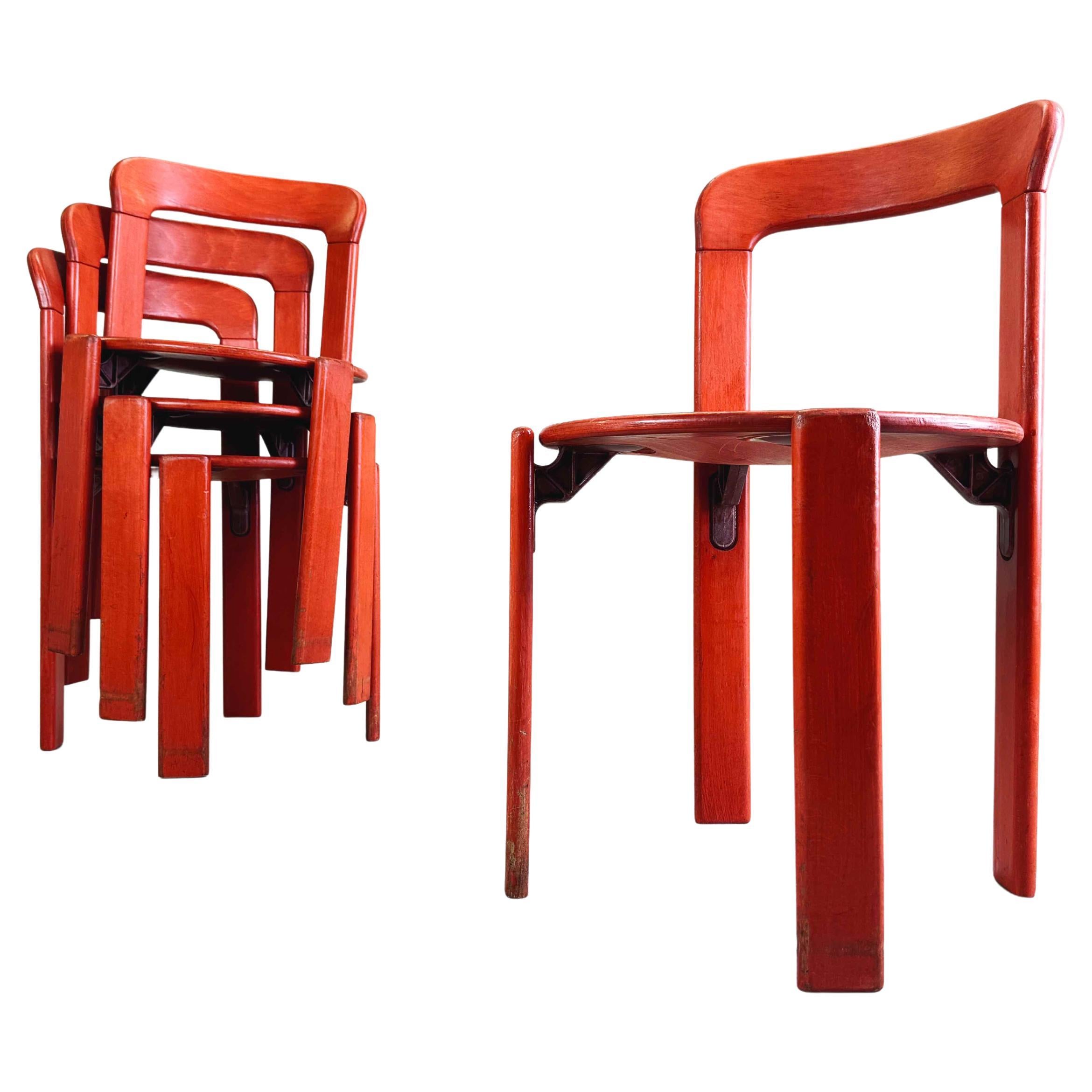 Set of 4 vintage chairs Glazed Bruno Rey Kusch & Co 1970s design