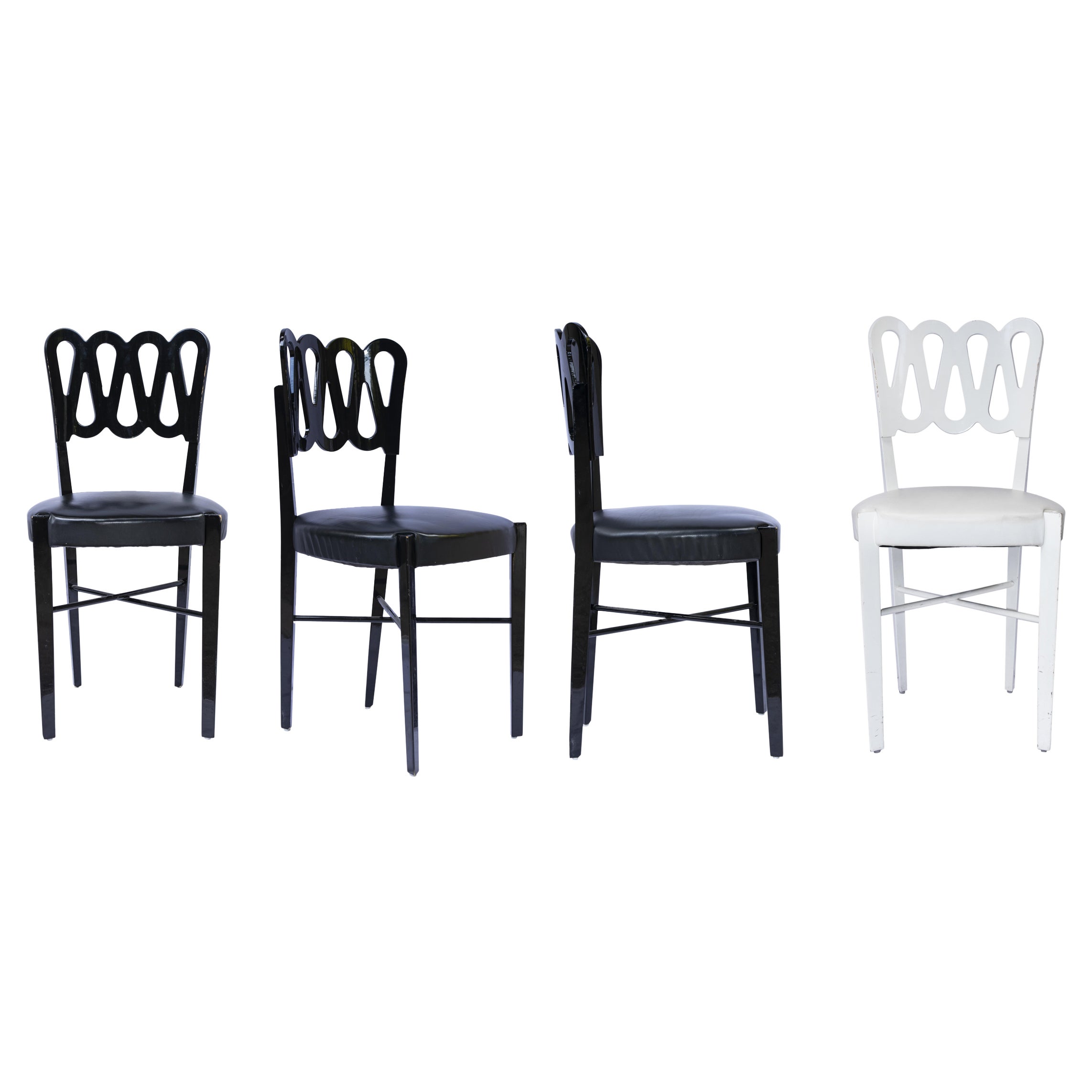 Ensemble de 4 chaises vintage Modèle 969 de Gio Ponti pour BBB, Italie, années 1940