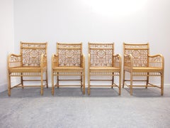 Set of 4 Vintage Chinoiserie Chique Bamboo Chairs