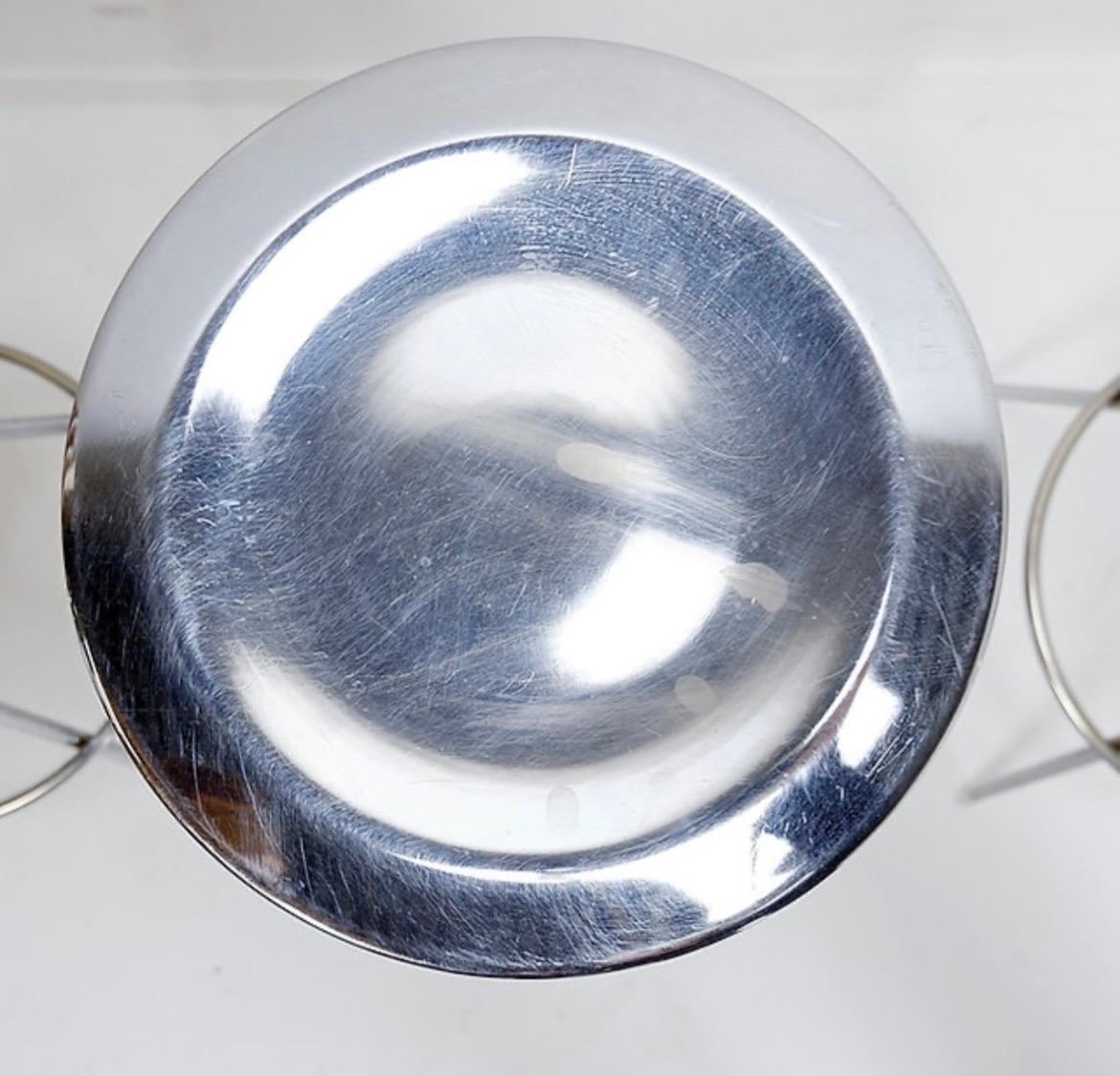 Late 20th Century Set of 4 vintage chrome bar stools - 1970s For Sale