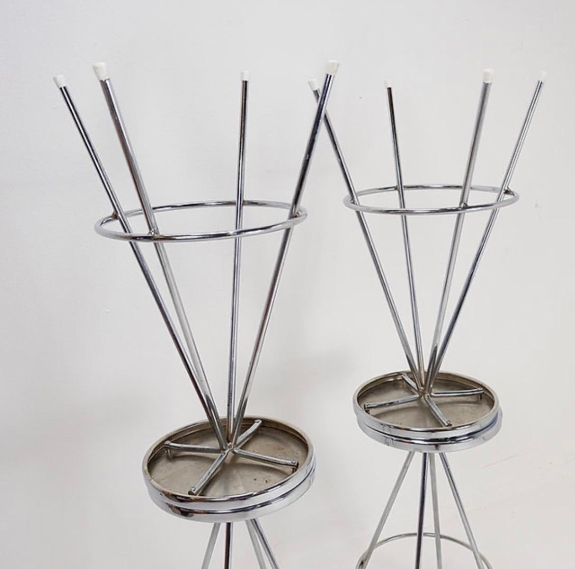 Set of 4 vintage chrome bar stools - 1970s For Sale 2