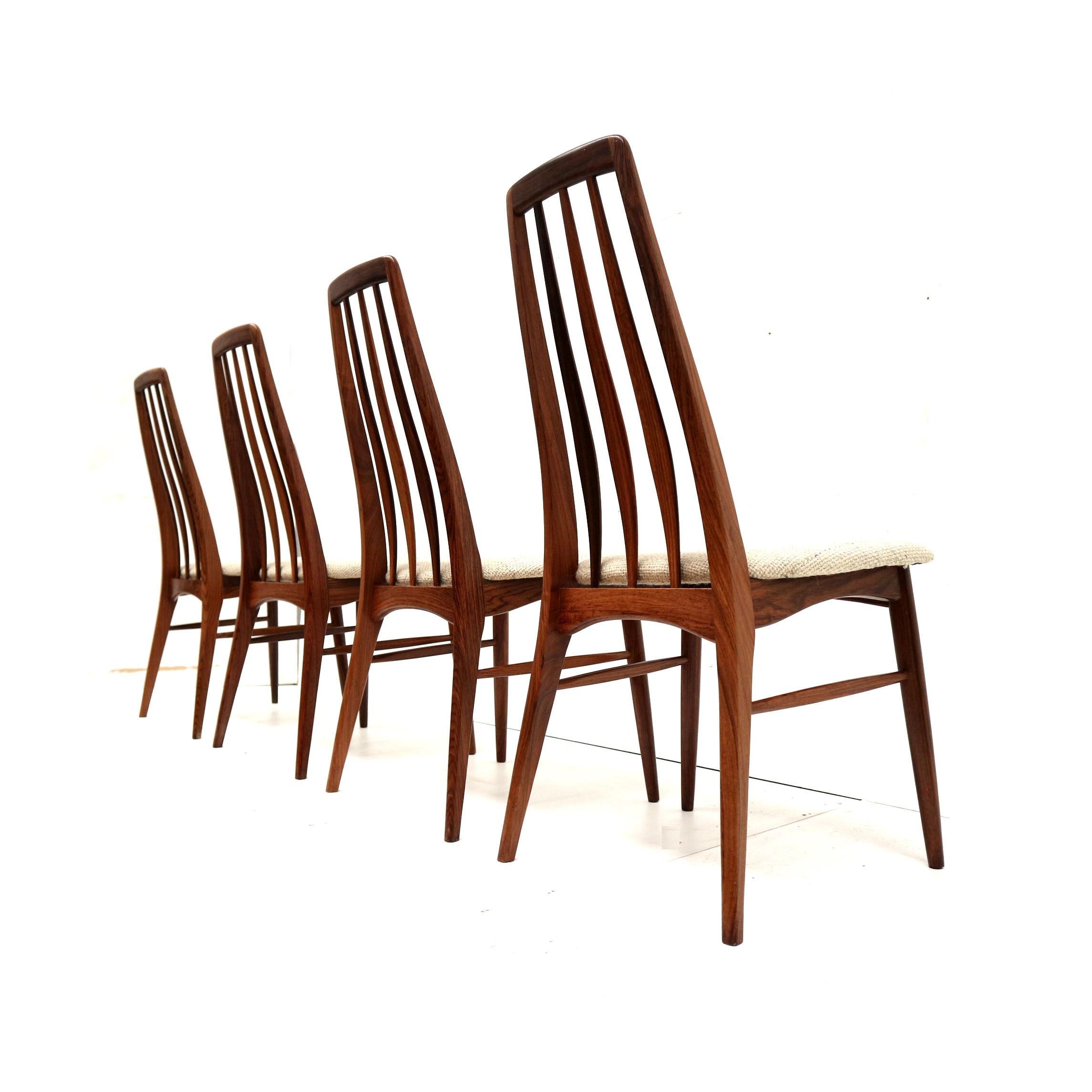 Set di 4 sedie da sala da pranzo vintage di design danese 'Eva' di Niels Koefoed in vendita 2