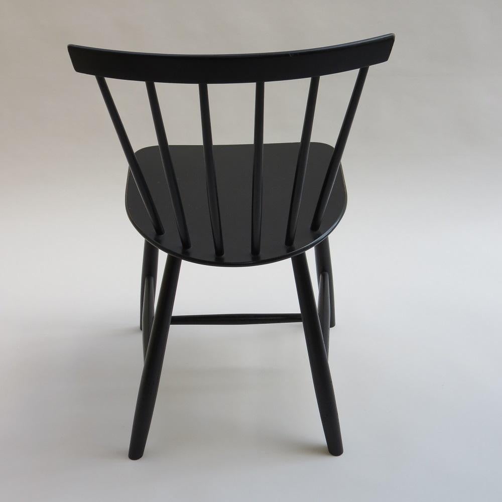 Set of 4 Vintage Danish FDB Black Ebonized Dining Chairs J46 1