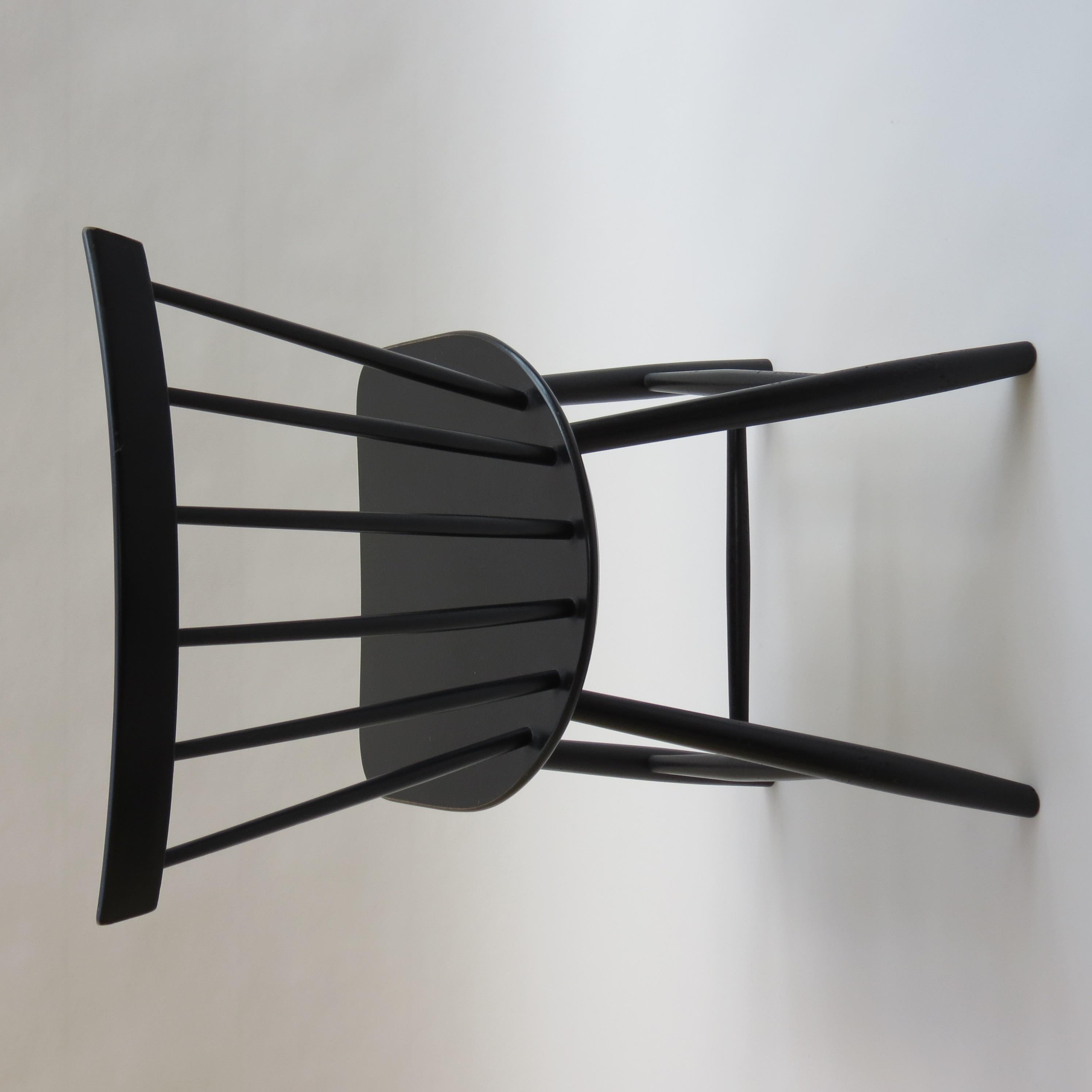 Set of 4 Vintage Danish FDB Black Ebonized Dining Chairs J46 2