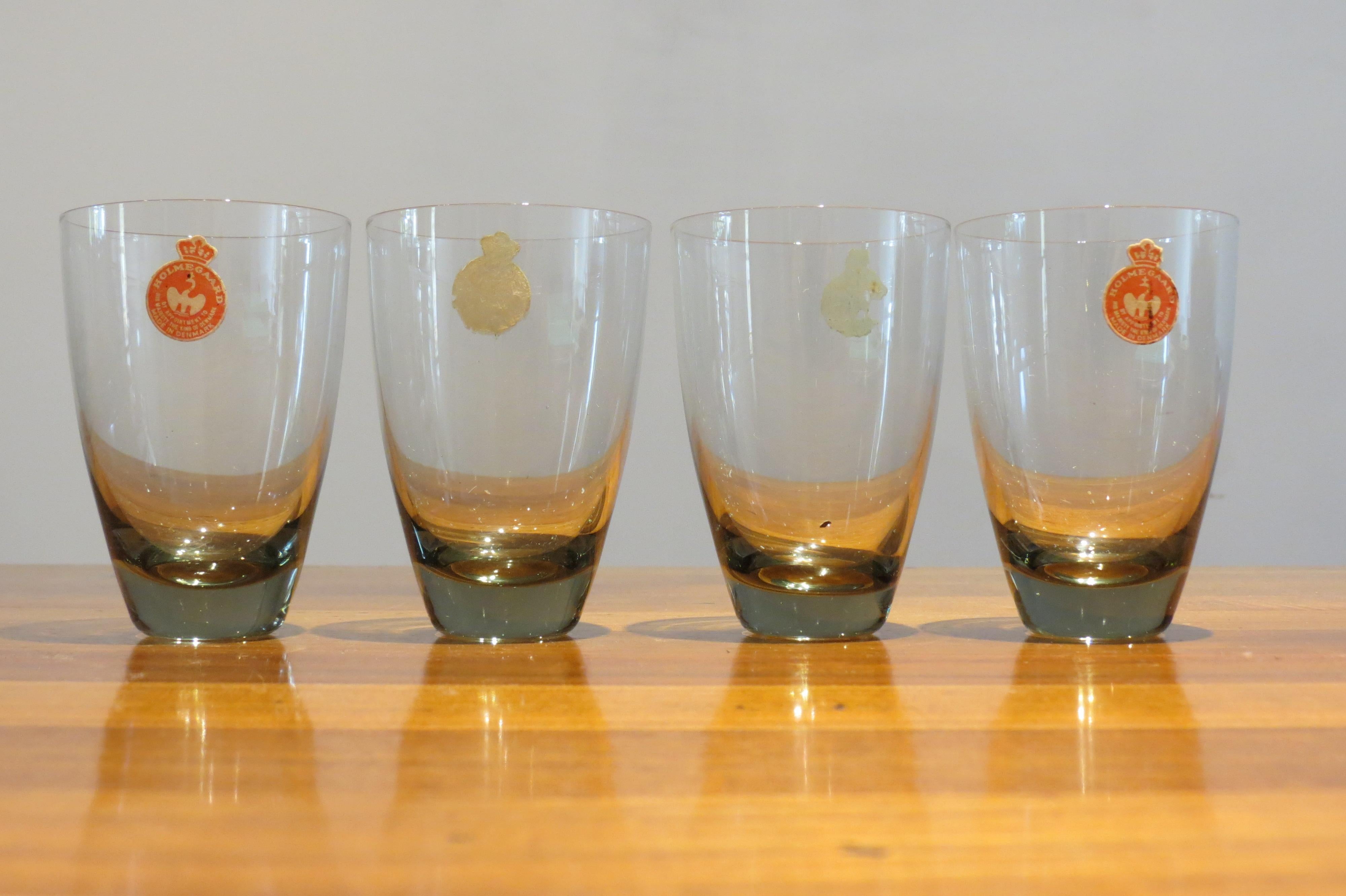 Set of 4 Vintage Danish Holmegaard Copenhagen Tumbler Glasses by Per Lutken In Good Condition In Stow on the Wold, GB