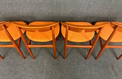 Set of 4 Vintage Danish Mid Century Modern Teak Dining Chairs by Kurt Ostervig