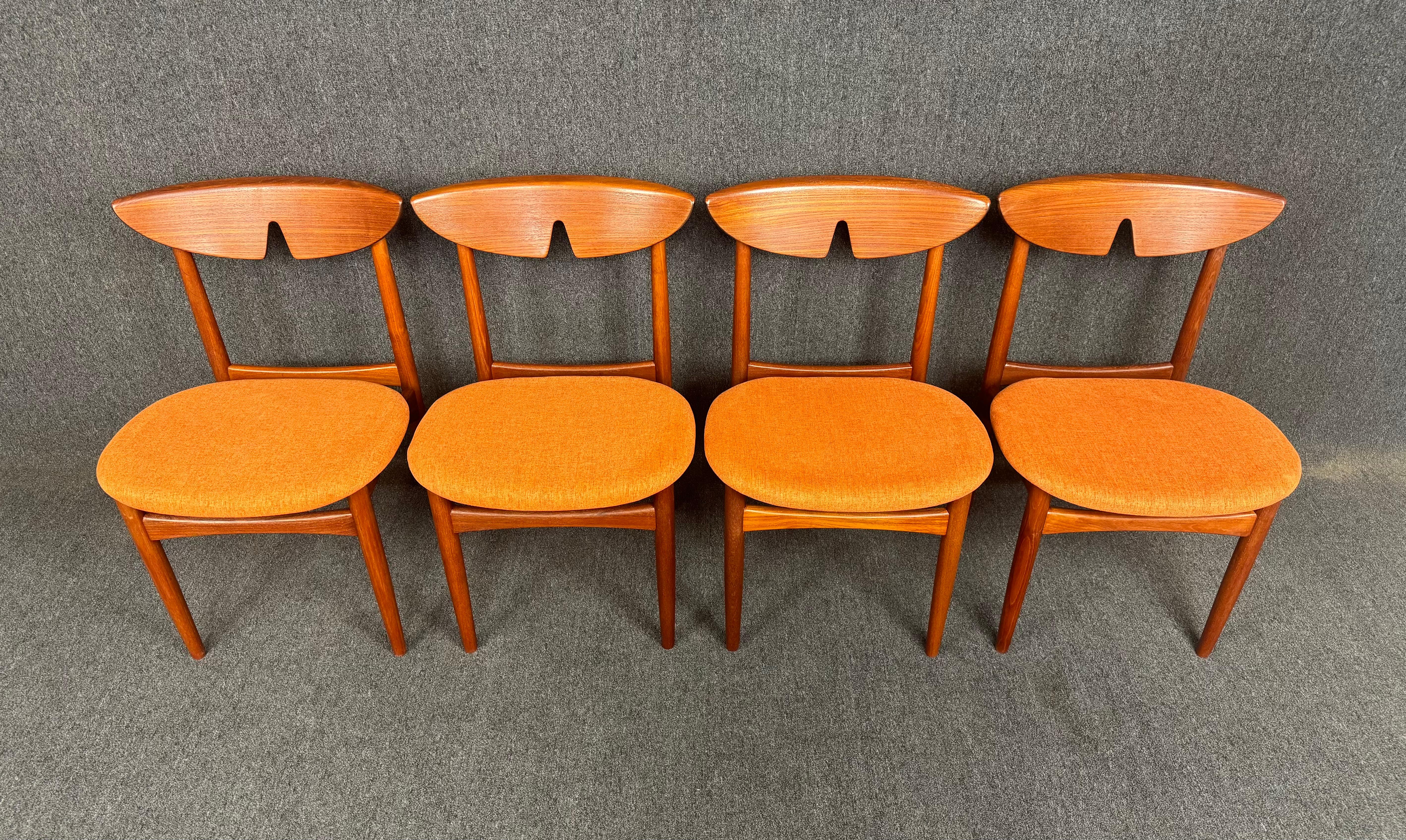 Scandinavian Modern Set of 4 Vintage Danish Mid Century Modern Teak Dining Chairs by Kurt Ostervig For Sale