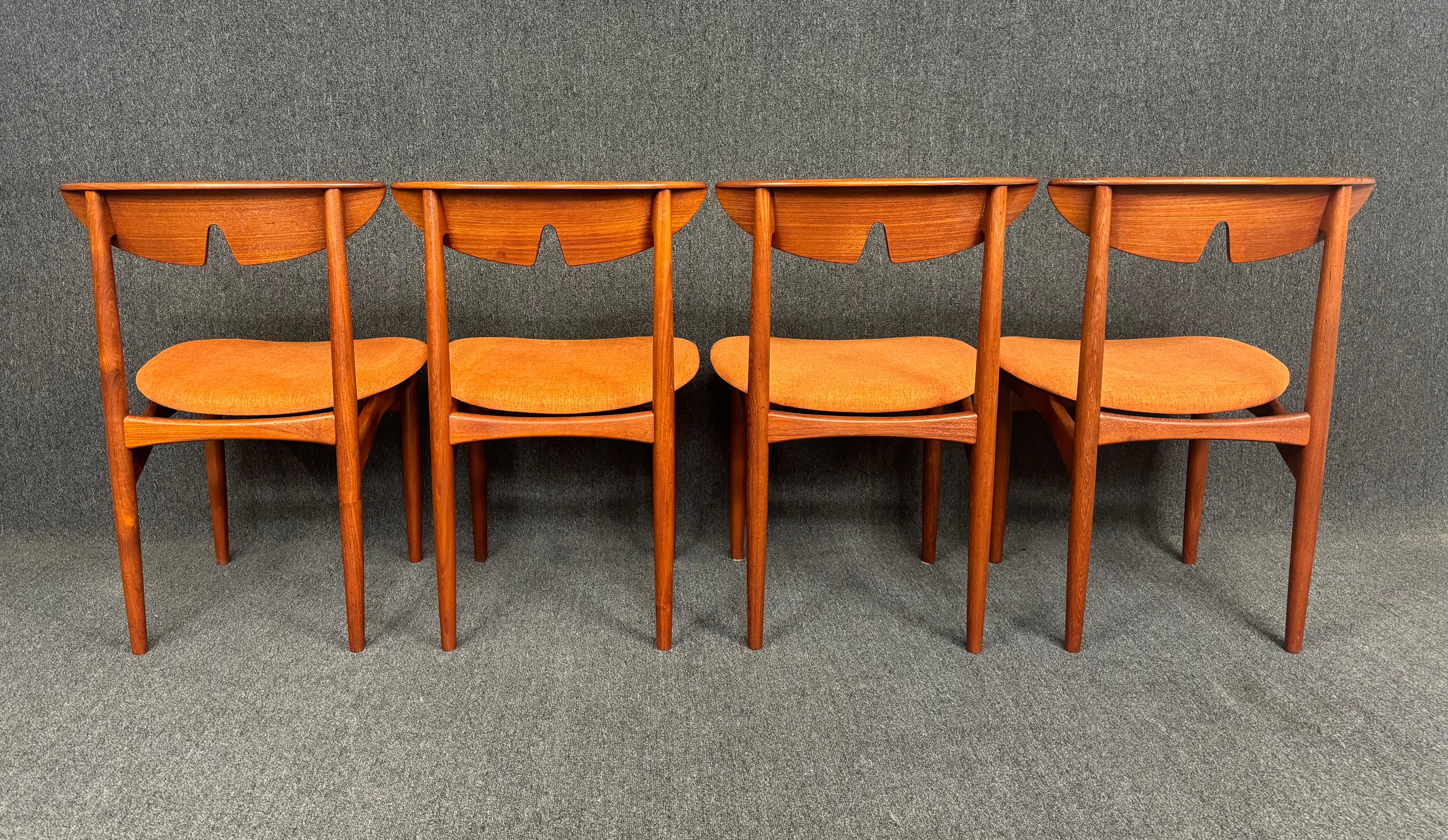 Woodwork Set of 4 Vintage Danish Mid Century Modern Teak Dining Chairs by Kurt Ostervig For Sale