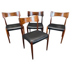 Set of 4 Vintage Danish Mid Century Rosewood Dining Chairs by Bernhard Pedersen 