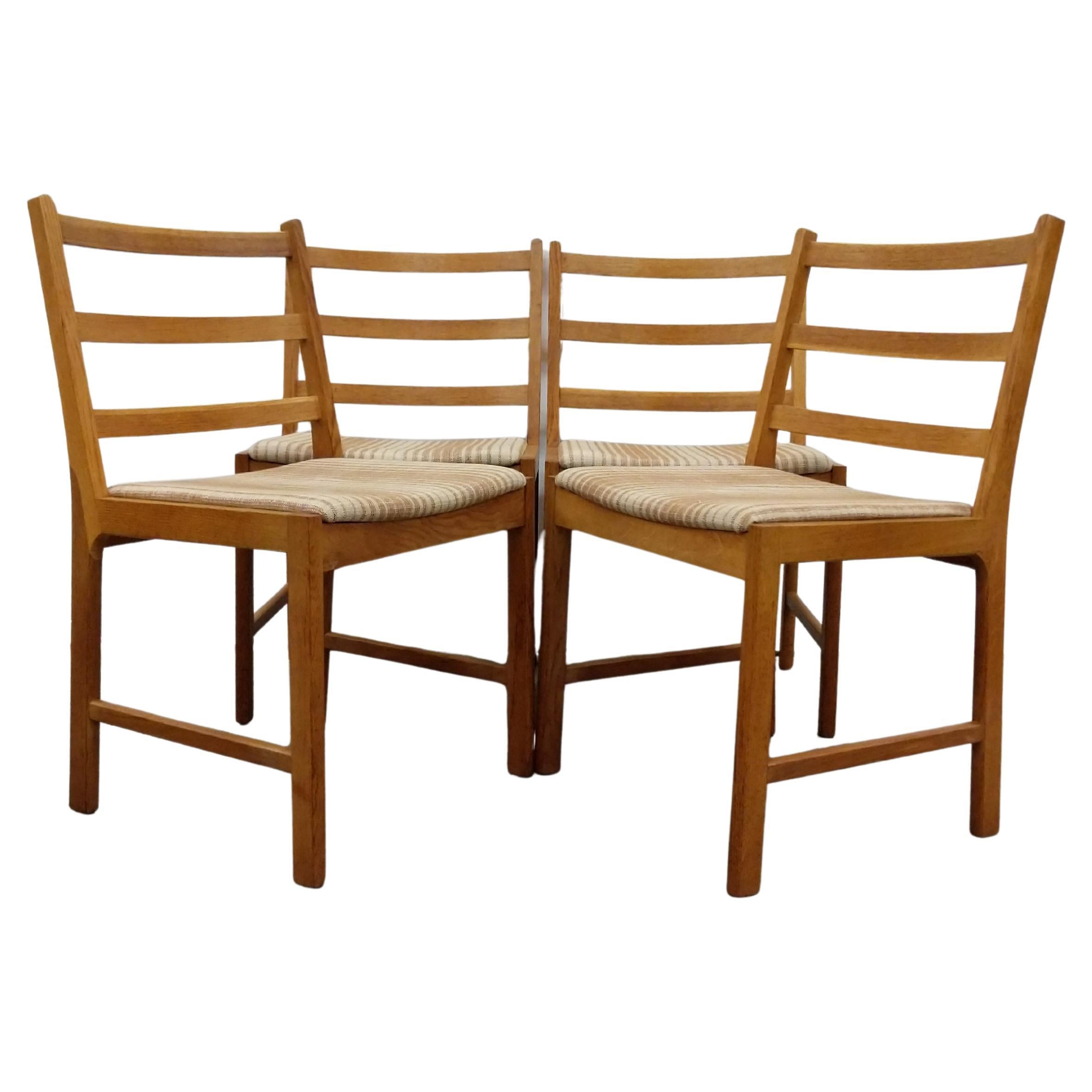 Set of 4 Vintage Danish Modern Oak Dining Chairs
