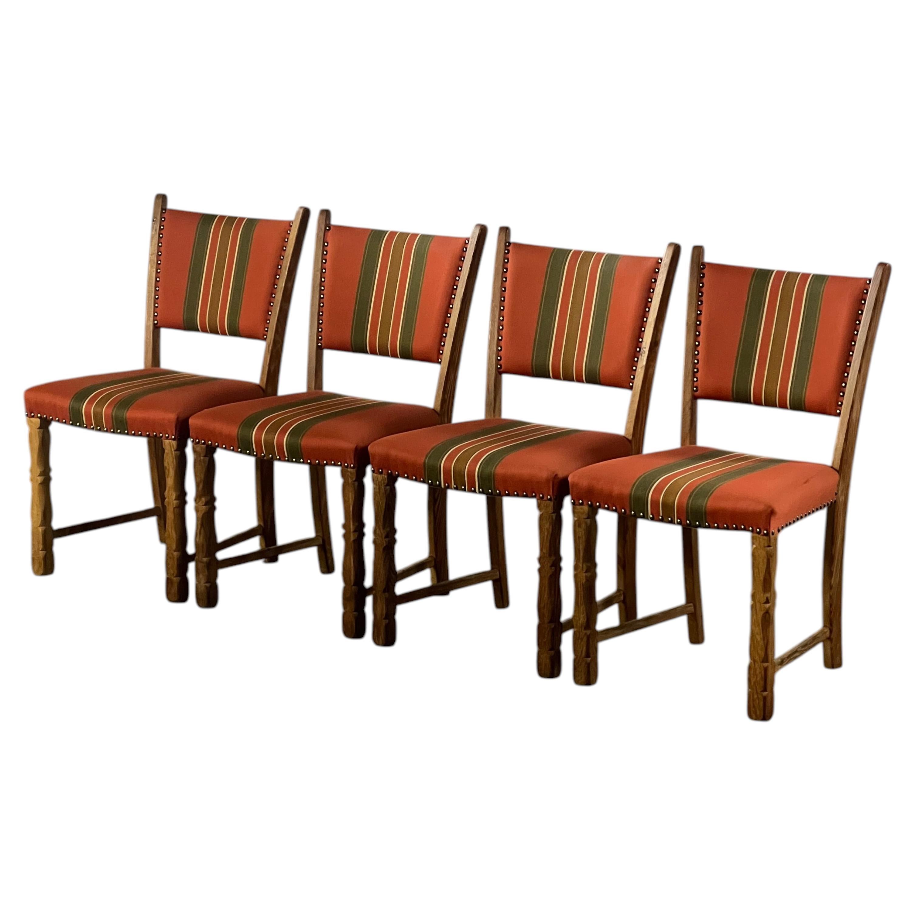 Set di 4 sedie da pranzo vintage in Oak danese, stile Henning Kjærnulf, anni '60 in vendita