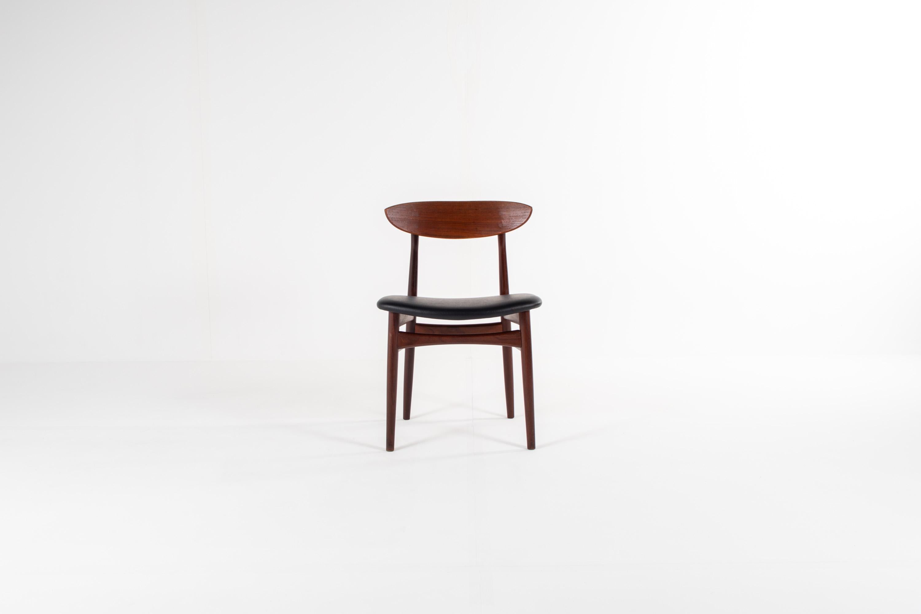 Set of 4 Vintage Danish Teak Dining Chairs, Mid-Century Modern Design, 1960s im Angebot 3