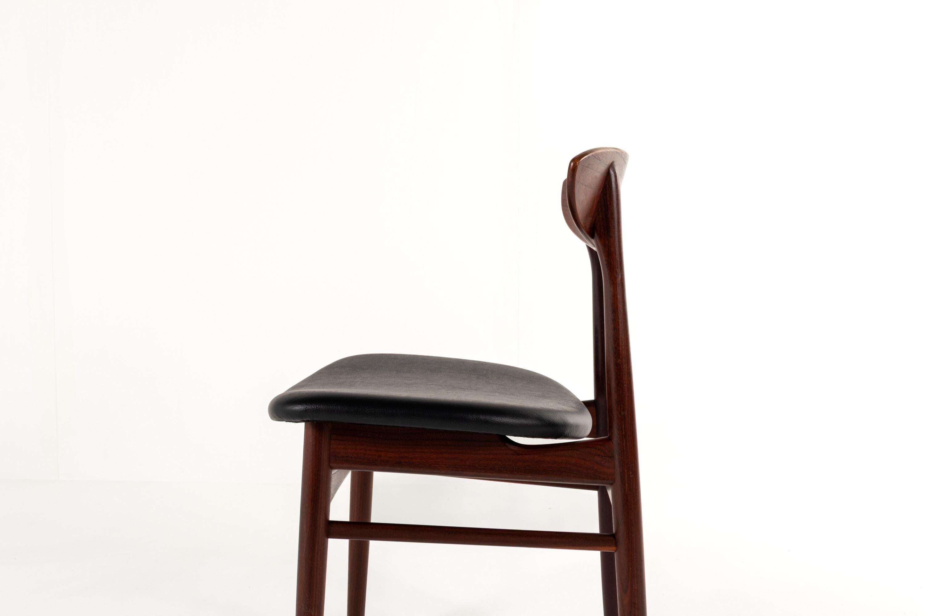 Set of 4 Vintage Danish Teak Dining Chairs, Mid-Century Modern Design, 1960s im Angebot 5