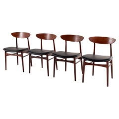 Set of 4 Vintage Danish Teak Dining Chairs, Mid-Century Modern Design, 1960s